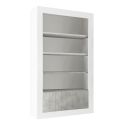 PAOLINO -Ensemble séjour avec table 180cm blanc laqué et aspect Cimento