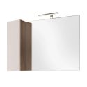 ARTURO - Meuble Vasque 110cm + Miroir beige et aspect bois finition Mercure
