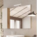 ARTURO - Meuble Vasque 110cm + Miroir beige et aspect bois finition Cadiz