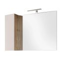 ARTURO - Meuble Vasque 110cm suspendu + Miroir beige et aspect bois finition Cadiz