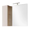 ARTURO - Meuble Vasque 92cm suspendu + Miroir beige et aspect bois finition Cadiz