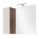 ARTURO - Meuble Vasque 92cm suspendu + Miroir beige et aspect bois finition Mercure
