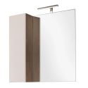 ARTURO - Meuble Vasque 78cm suspendu + Miroir beige et aspect bois finition Mercure