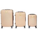 Lot de 3 Valises Rigides Beige avec Roues Pivotantes 360° et Cadenas Sécurisé à Code