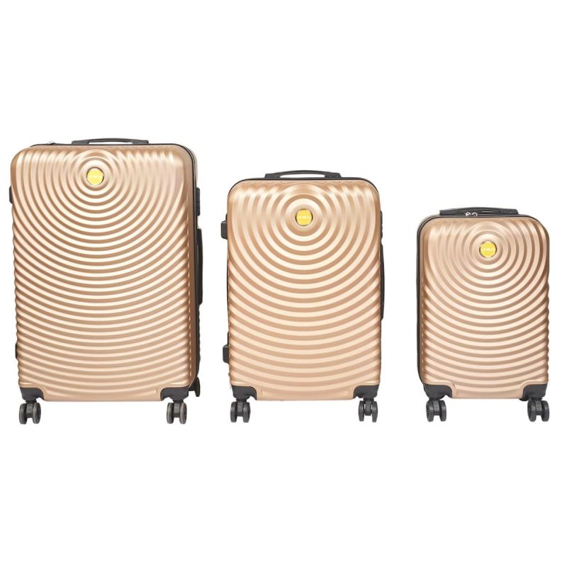 Lot de 3 Valises Rigides Beige avec Roues Pivotantes 360° et Cadenas Sécurisé à Code