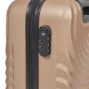 Lot de 3 Valises Rigides Beige avec Roues Pivotantes 360° et Cadenas Sécurisé à Code