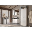ARTURO - Ensemble meuble vasque 92cm + rangements + armoire blanc et aspect béton