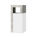 ARTURO - Ensemble meuble vasque 92cm + rangements + armoire blanc et aspect béton