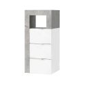 ARTURO - Ensemble meuble vasque 92cm + rangements + armoire blanc et aspect béton