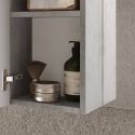 ARTURO - Ensemble meuble vasque 110cm + rangement + armoire 1P blanc et aspect béton