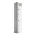 ARTURO - Ensemble meuble vasque 110cm + rangement 2P + colonne blanc et aspect béton