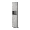 ARTURO - Ensemble meuble vasque suspendu 110cm + rangements blanc et aspect béton