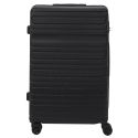 Lot de 3 Valises Rigides Noires avec Roues Pivotantes 360°, Cadenas Sécurisé à Code