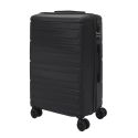 Lot de 3 Valises Rigides Noires avec Roues Pivotantes 360°, Cadenas Sécurisé à Code