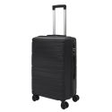 Lot de 3 Valises Rigides Noires avec Roues Pivotantes 360°, Cadenas Sécurisé à Code