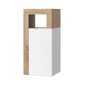 ARTURO - Ensemble meuble vasque 92cm + rangements + armoire blanc et aspect bois Cadiz