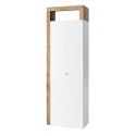 ARTURO - Ensemble meuble vasque 92cm + rangements + armoire blanc et aspect bois Cadiz