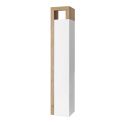 ARTURO - Ensemble meuble vasque 110cm + rangement + colonne blanc et aspect bois Cadiz