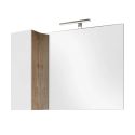ARTURO - Ensemble meuble vasque 110cm + rangement + armoire 1P blanc et aspect bois Cadiz