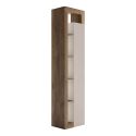 ARTURO - Ensemble meuble vasque 110cm + colonne beige et aspect bois Mercure