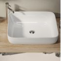 ARTURO - Ensemble meuble vasque 78 cm et colonne suspendus beige et aspect bois Cadiz