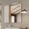 ARTURO - Ensemble meuble vasque 78 cm et colonne suspendus beige et aspect bois Cadiz