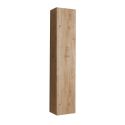 ARTURO - Ensemble meuble vasque 78 cm et colonne suspendus beige et aspect bois Cadiz