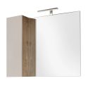 ARTURO - Ensemble meuble vasque 92cm + colonne beige et aspect bois Cadiz