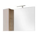 ARTURO - Ensemble meuble vasque 110cm + colonne beige et aspect bois Cadiz