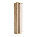 ARTURO - Ensemble meuble vasque 110cm + colonne pivotante beige et aspect bois Cadiz
