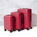 Lot de 3 Valises Rigides Rouge Corail avec Roues Pivotantes 360°, Cadenas Sécurisé à Code