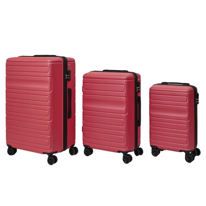 Lot de 3 Valises Rigides Rouge Corail avec Roues Pivotantes 360°, Cadenas Sécurisé à Code Lot de 3 Valises Rigides Rouge Corail avec Roues Pivotantes 360°, Cadenas Sécurisé à Code