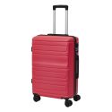 Lot de 3 Valises Rigides Rouge Corail avec Roues Pivotantes 360°, Cadenas Sécurisé à Code