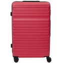Lot de 3 Valises Rigides Rouge Corail avec Roues Pivotantes 360°, Cadenas Sécurisé à Code