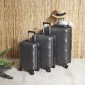 Lot de 3 Valises Rigides Londres Grises avec Roues Pivotantes 360° et Cadenas Sécurisé à Code