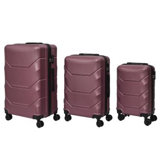 Lot de 3 Valises Rigides Violet avec Roues Pivotantes 360° et Cadenas Sécurisé à Code
