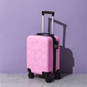 Valise Cabine Embossée Rose 29L avec Coque Rigide ABS, Roues Pivotantes 360°, Cadenas Sécurisé à Code, Poignée de Traction