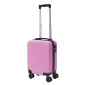 Valise Cabine Embossée Rose 29L avec Coque Rigide ABS, Roues Pivotantes 360°, Cadenas Sécurisé à Code, Poignée de Traction