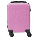 Valise Cabine Embossée Rose 29L avec Coque Rigide ABS, Roues Pivotantes 360°, Cadenas Sécurisé à Code, Poignée de Traction