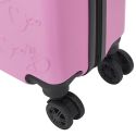 Valise Cabine Embossée Rose 29L avec Coque Rigide ABS, Roues Pivotantes 360°, Cadenas Sécurisé à Code, Poignée de Traction