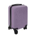 Valise Cabine Embossée Violet 29L avec Coque Rigide ABS, Roues Pivotantes 360°, Cadenas Sécurisé à Code, Poignée de Traction