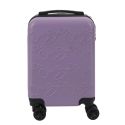 Valise Cabine Embossée Violet 29L avec Coque Rigide ABS, Roues Pivotantes 360°, Cadenas Sécurisé à Code, Poignée de Traction