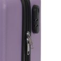 Valise Cabine Embossée Violet 29L avec Coque Rigide ABS, Roues Pivotantes 360°, Cadenas Sécurisé à Code, Poignée de Traction
