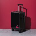 Valise Cabine Noire avec une Cerise 28L Rigide en Polycarbonate avec Roues Pivotantes 360° et Cadenas Sécurisé à Code