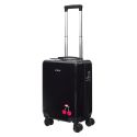 Valise Cabine Noire avec une Cerise 28L Rigide en Polycarbonate avec Roues Pivotantes 360° et Cadenas Sécurisé à Code