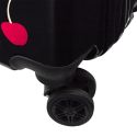 Valise Cabine Noire avec une Cerise 28L Rigide en Polycarbonate avec Roues Pivotantes 360° et Cadenas Sécurisé à Code