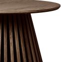 DUBLIN - Table basse Ronde Pied Central Relief MDF Placage Chêne fumé