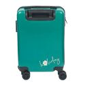 Valise Cabine Verte 28L Rigide en Polycarbonate avec Roues Pivotantes 360° et Cadenas Sécurisé à Code