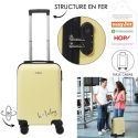 Valise Cabine Jaune 28L Rigide en Polycarbonate avec Roues Pivotantes 360° et Cadenas Sécurisé à Code