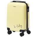Valise Cabine Jaune 28L Rigide en Polycarbonate avec Roues Pivotantes 360° et Cadenas Sécurisé à Code